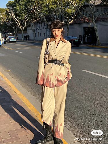 泥晕扎染西服手工自制廓形西装