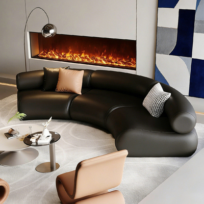 时增银河全青皮沙发头层牛皮飞天茅台米洛提半青皮弧形发新款