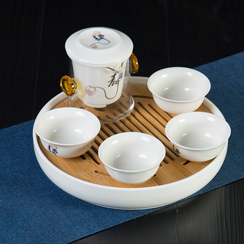 旅行茶具套装便携包简约户外玻璃功夫茶具车载一壶四杯4人泡茶壶在类目 餐饮具, 茶具, 旅行茶具中 - 来自Buy2taobao.com提供专业的淘宝代购服务