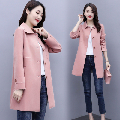 风衣外套女2025年春秋新款气质修身高级感小个子中长款大衣外套女