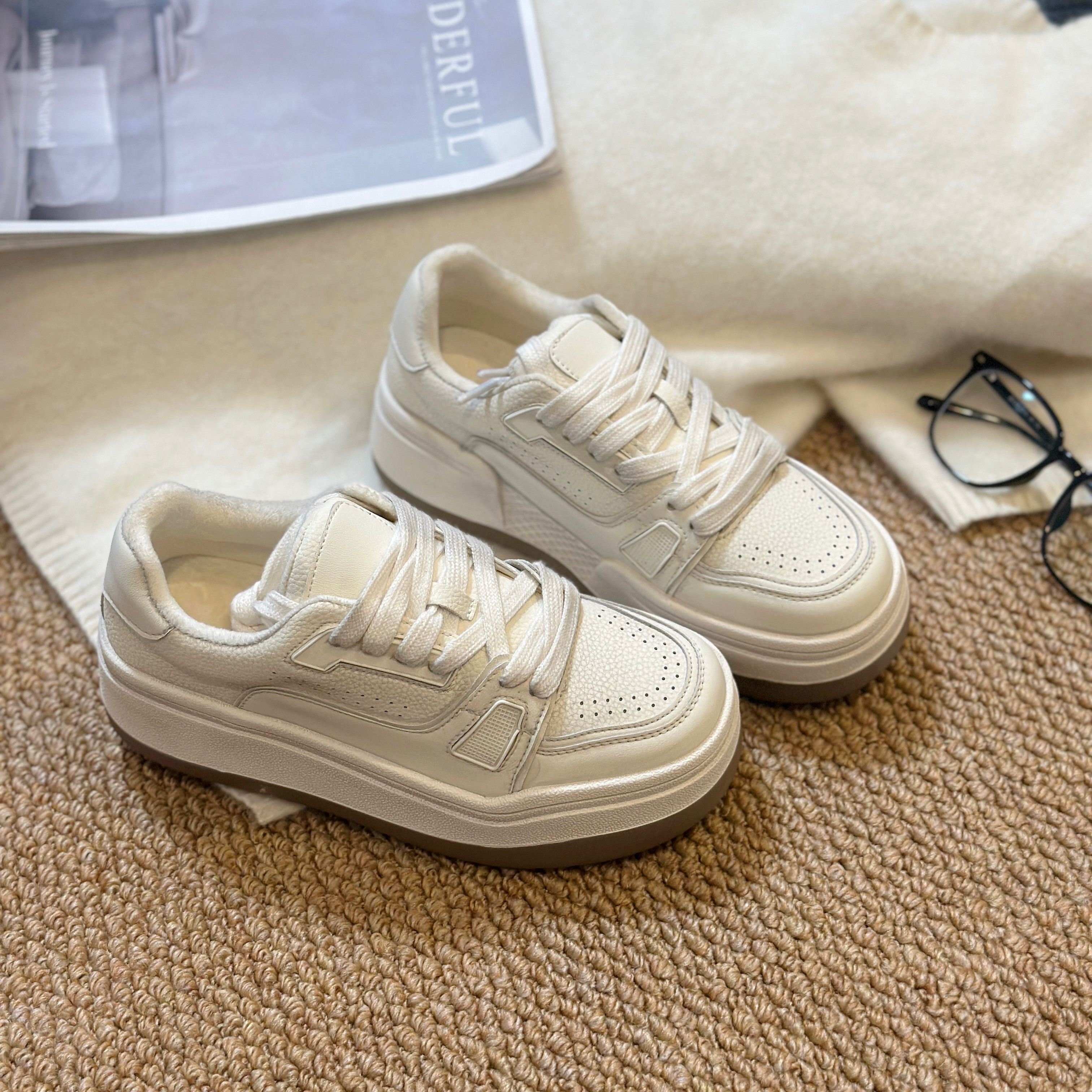 LMENY 欧洲站小白鞋2025冬季新款加绒脏脏厚底休闲板鞋1199-1,女鞋,休闲板鞋,淘宝优惠券,粉丝福利购,淘宝优惠卷