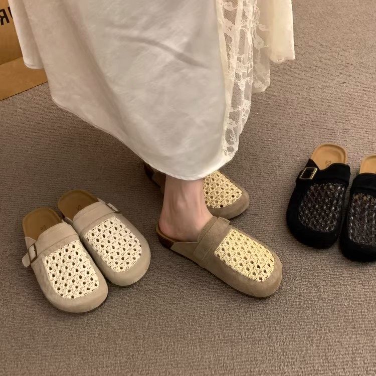 大码女鞋41到43胖脚宽肥春秋勃肯鞋42码鞋子2026新款半拖女穆勒鞋,女鞋,一字拖,淘宝优惠券,粉丝福利购,淘宝优惠卷