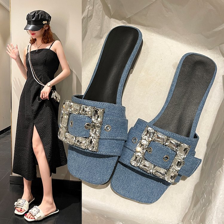 大码凉鞋41一43平底女鞋子夏季外穿胖脚宽脚42凉拖新款拖鞋一脚蹬