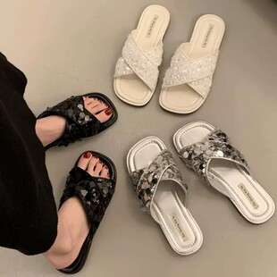 大码凉鞋女41到43脚宽脚胖女鞋夏季2026新款外穿女款平底拖鞋凉拖