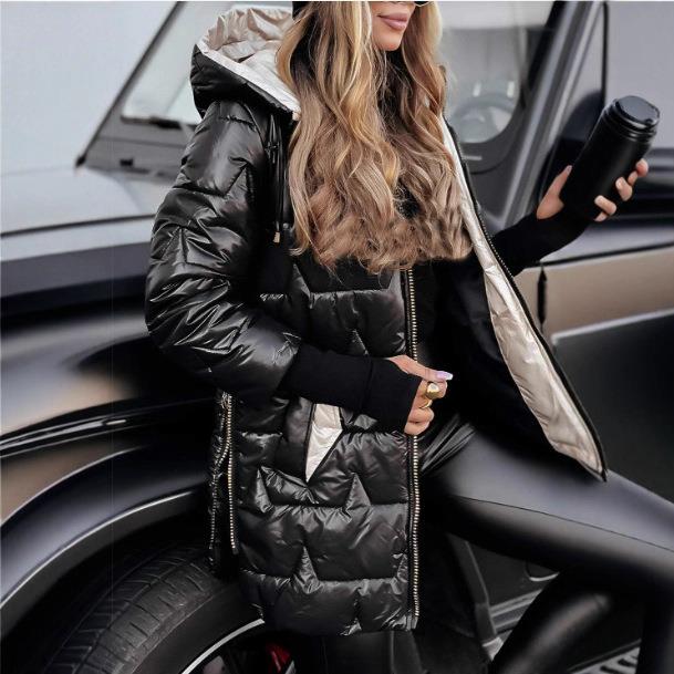 2025冬季跨境新款欧美亚马逊TEMU速卖通连帽棉服三拉链连帽棉衣