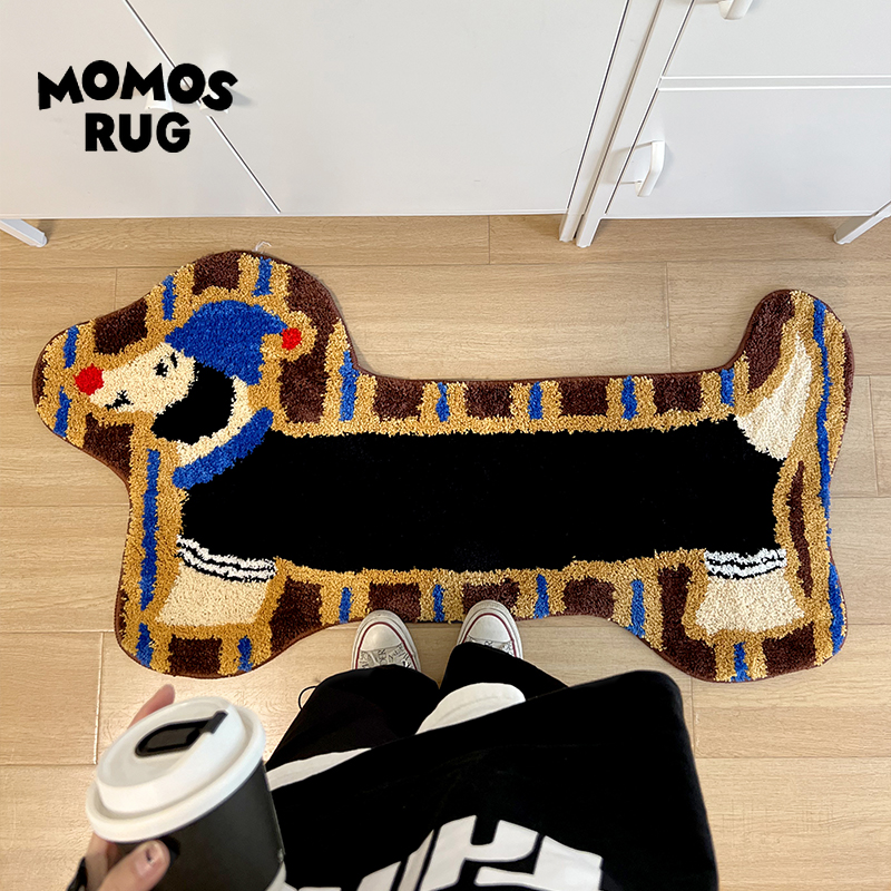 momosrug植绒地毯简约卧室床边毯