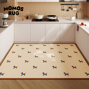 汪汪小狗厨房大地垫防滑吸水PVC家用防水阳台入户可定制脚垫耐脏