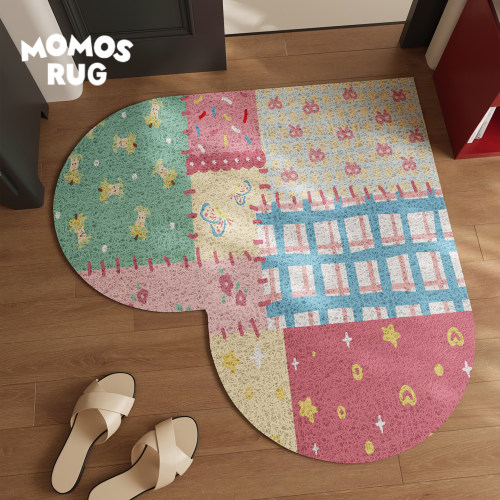 momosrug心形丝圈入户门地垫