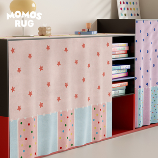 黛比童话柜子帘遮挡杂物橱柜防尘门帘免打孔厨房遮丑拉帘鞋架布帘