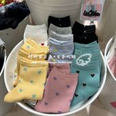 现货 日本购Tabio靴下屋2024春夏新款 可爱小清新桃心棉短袜子女