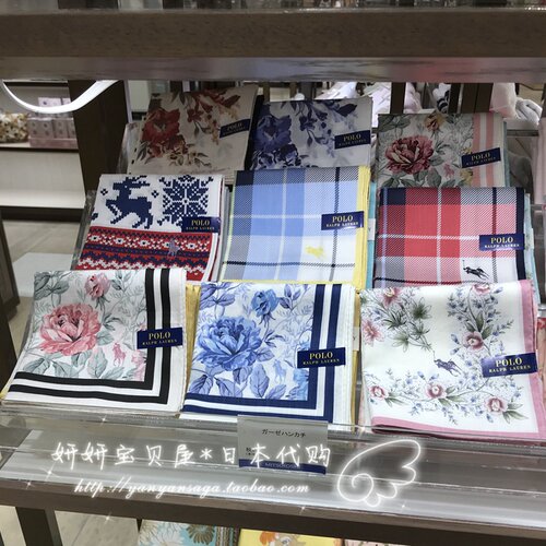 现货 日本 POLO RalphLauren 保罗 女士男士手帕配饰伴手礼/方巾