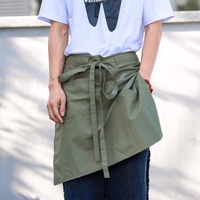 服务员男女半身短款半截小围裙酒店饭店西餐厅咖啡厅半腰围裙