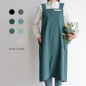 加大文艺清新日韩系围裙家居服罩衣  花店咖啡店工作服 可加LOGO