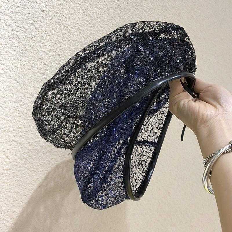 网纱蕾丝堆堆帽女夏遮白发薄款