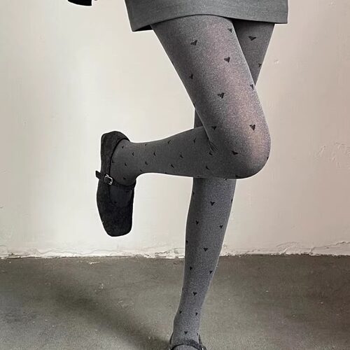 春季芝麻灰小圆点天鹅绒连裤袜｜