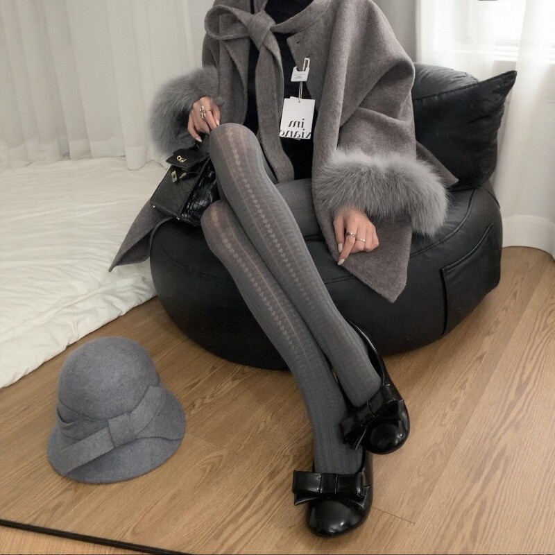 miu系芭蕾风秋冬保暖打底裤日系