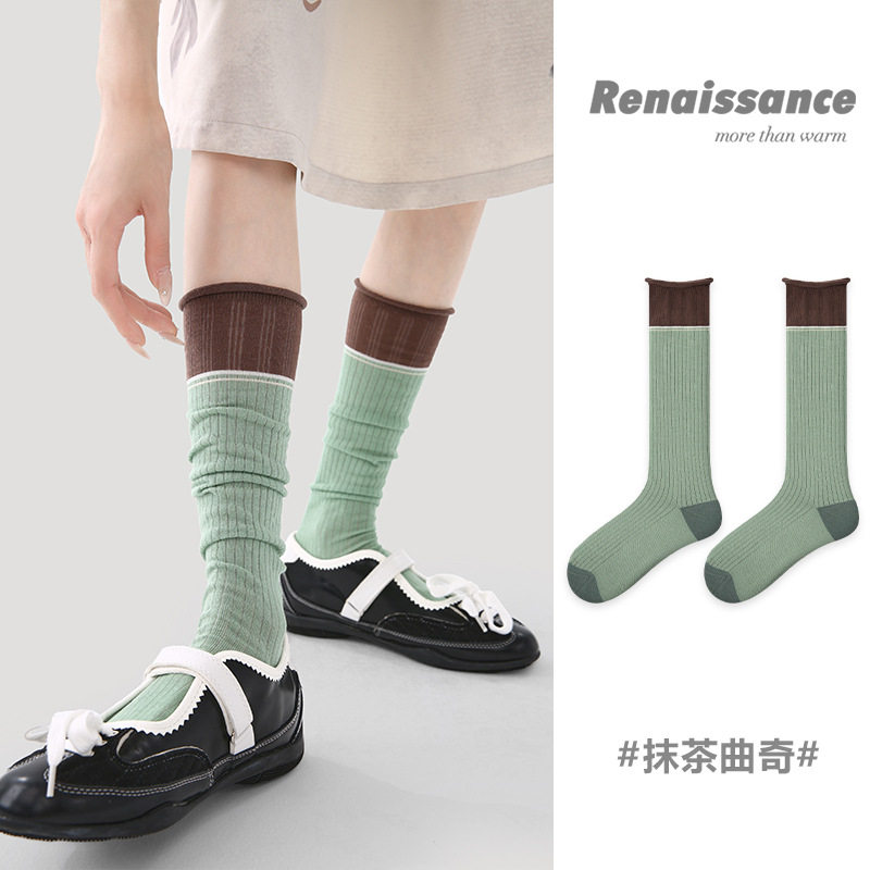 Renaissance原创抹茶堆堆袜女