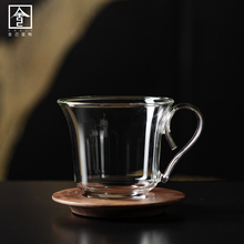 加厚耐热高硼硅玻璃沐云咖啡杯家用带手柄高颜值茶杯带把杯子茶具