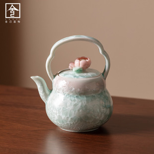 茶壶高颜值渐变结晶釉陶瓷提梁壶家用手工陶瓷功夫茶具高档泡茶壶