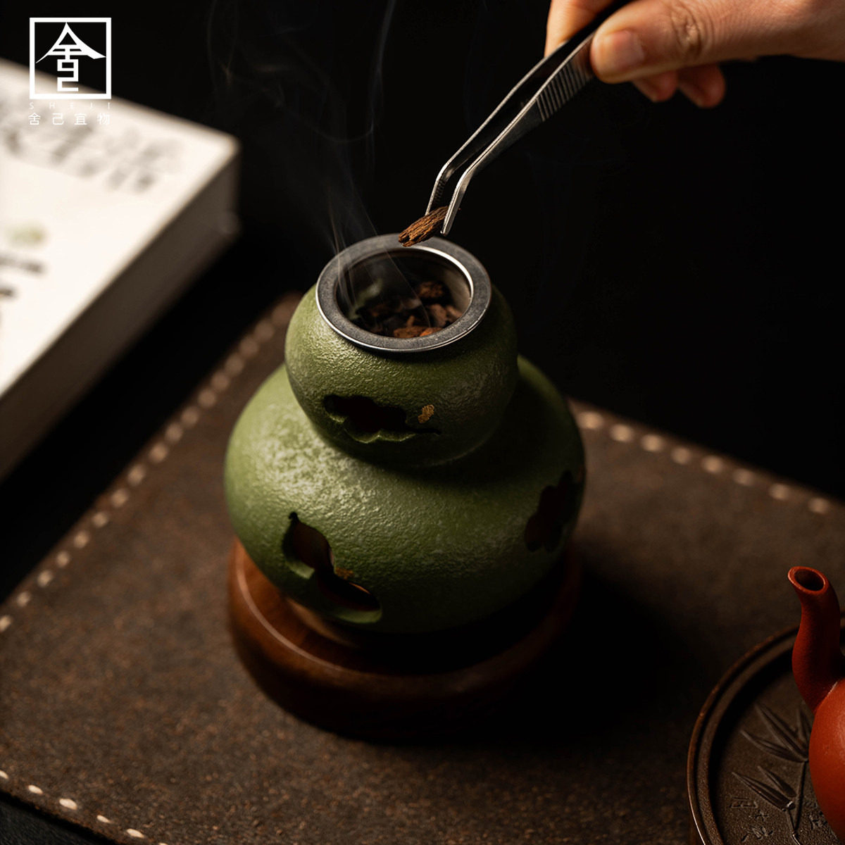 复古陶瓷香薰炉蜡烛加热可干烧提香烤茶炉高端家用室内熏香蜡烛灯