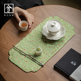 织锦茶席茶垫小尺寸双面刺绣功夫道宋锦茶道布席席子茶铺中式桌旗