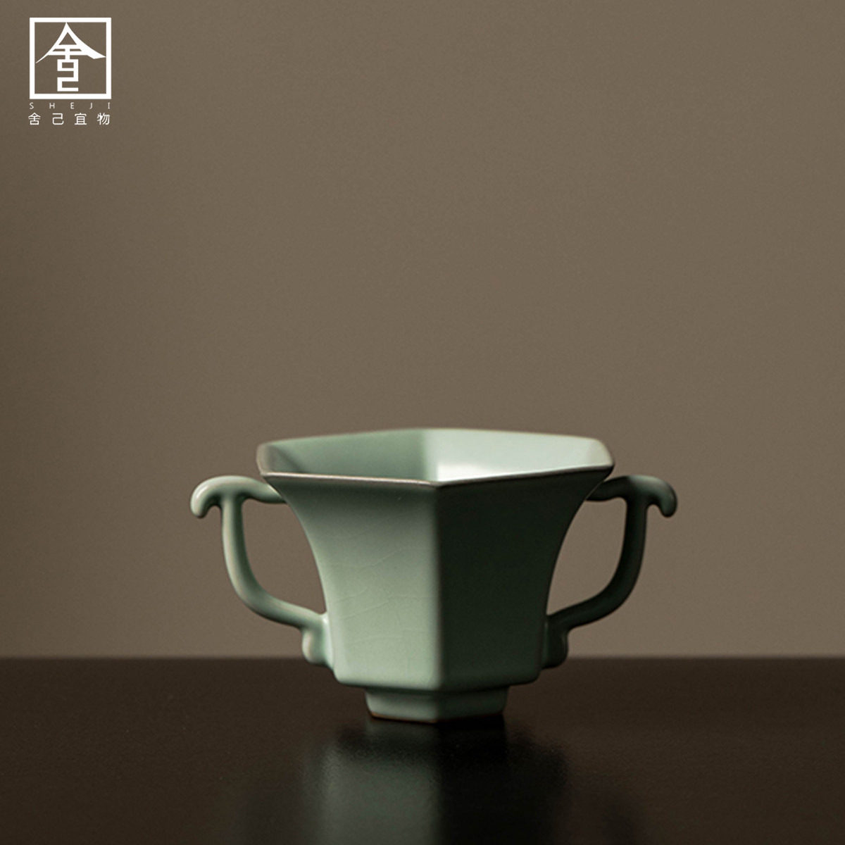 青瓷双耳六方杯纯手工原矿天青釉开片可养功夫茶具品茗杯送礼佳品,餐饮具,茶杯,淘宝优惠券,粉丝福利购,淘宝优惠卷