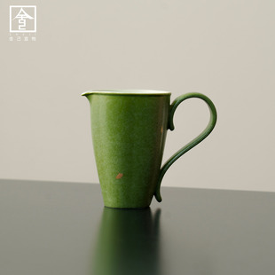 新款创意洒金焦糖绿家用陶瓷公道杯中式分茶器匀杯带把茶海分茶器