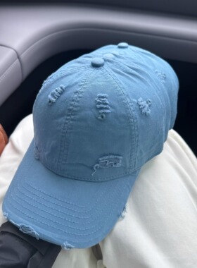 经典简约破洞棒球帽休闲百搭