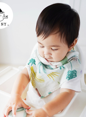 Griny宝宝多功能巾婴儿三角巾围嘴竹棉纱布围兜头巾口水巾60*60cm