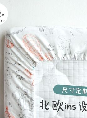 Griny婴儿床笠纯棉宝宝床单ins新生儿床上用品儿童床垫罩单件定做