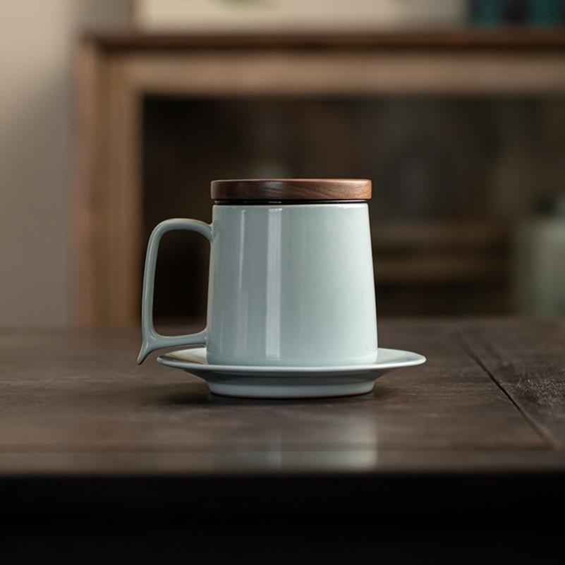 汝山明汝窑抱朴办公杯四件套李可明汝瓷懒人商务茶具礼盒装可定制,餐饮具,马克杯,淘宝优惠券,粉丝福利购,淘宝优惠卷