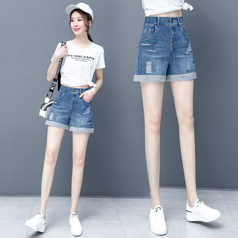 轻薄牛仔短裤2020年夏装新款遮肉显瘦阔腿裤A字裤以纯官方旗舰店