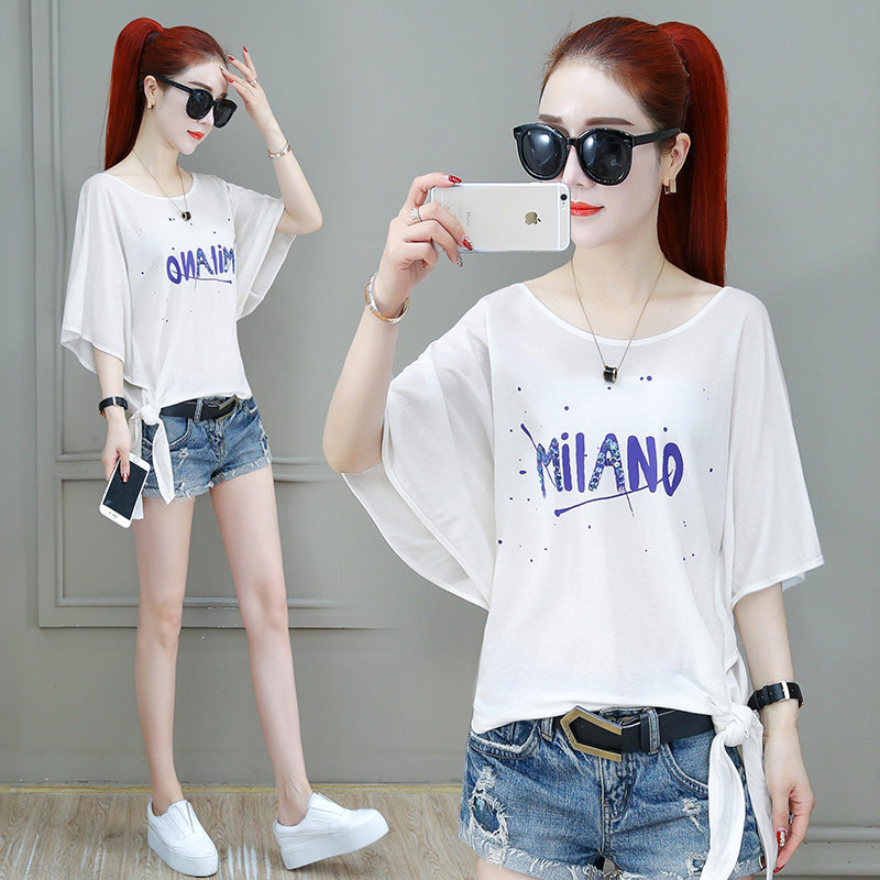 t恤女装短袖夏以纯宽松上衣2020新款百搭宽松设计感爱依服旗舰店