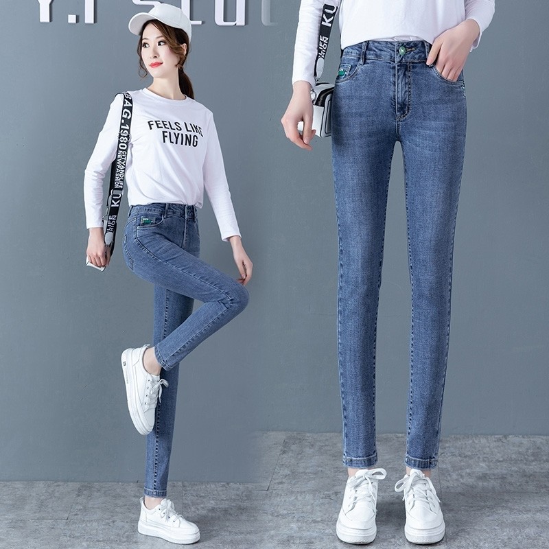 2020新款春秋高腰修身长裤小个子春装显高牛仔裤官方旗舰店女以纯