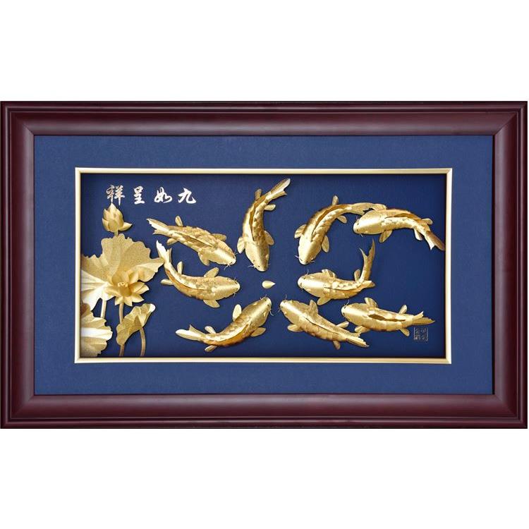 高端足金金箔壁画富贵有余装饰摆件乔迁之喜新居入宅搬家开业礼品