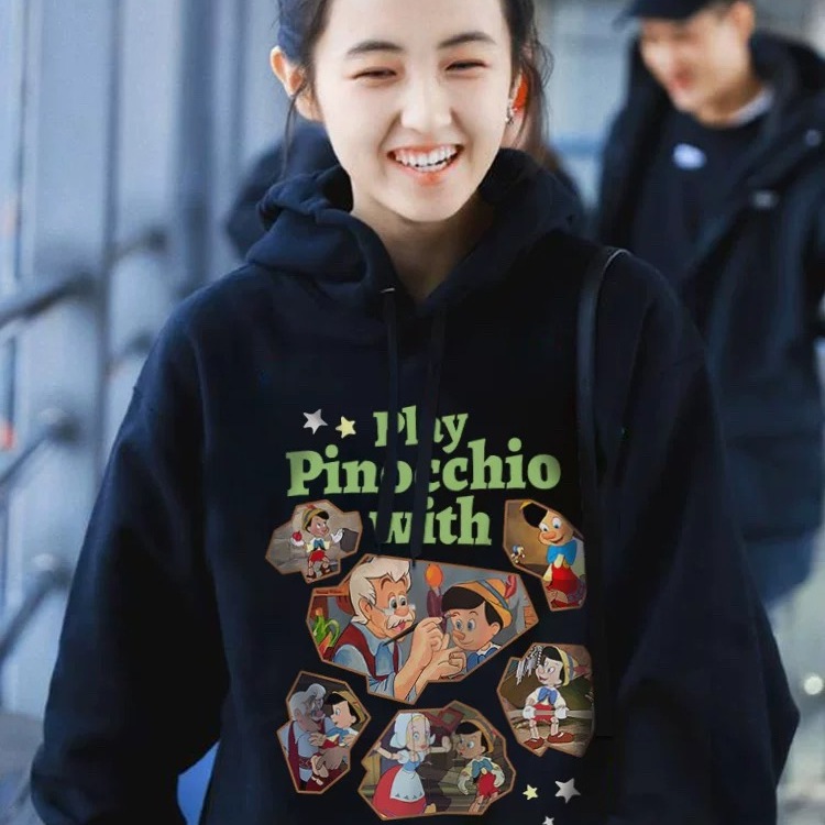 纯棉张子枫同款女士连帽卫衣