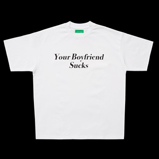 新款FFF马思唯同款DONCARE Your Boyfriend Sucks 男女短袖T恤衫