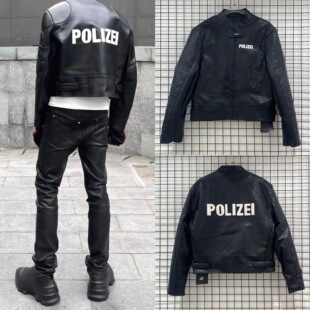 F1赛车服刺绣赛车服欧美复古风机车服骑行服棉服VTM polizei皮衣