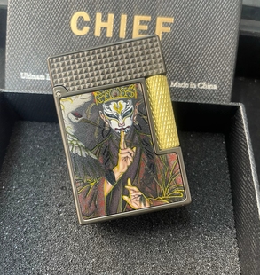 首领打火机328侧滑正品煤油打火机白鹤童子防风送男友礼物