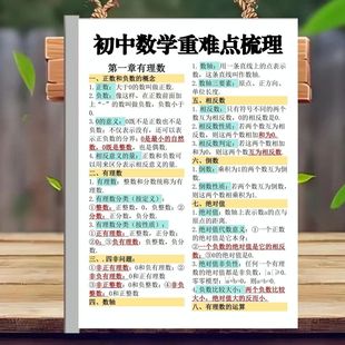 初中数学思想方法导引重难点知识梳理数学定理公式初中学习笔记