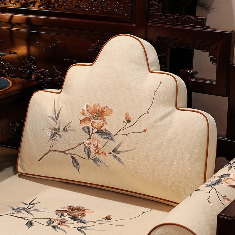 中式靠垫云朵枕冬季红木沙发坐垫椅垫靠背一体靠山枕实木抱枕护腰