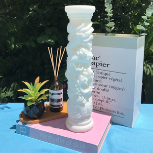立体盘龙蜡烛硅胶模具水泥龙柱磨具香薰大龙柱浮雕磨具大圆柱龙盘