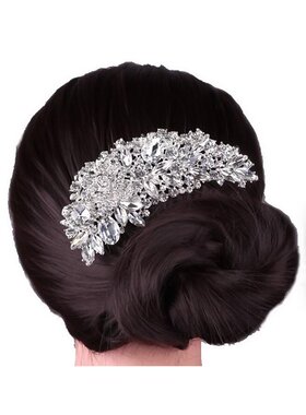 镶钻发梳插梳水晶花U型夹发簪发卡子 发饰韩版头饰水钻盘发器