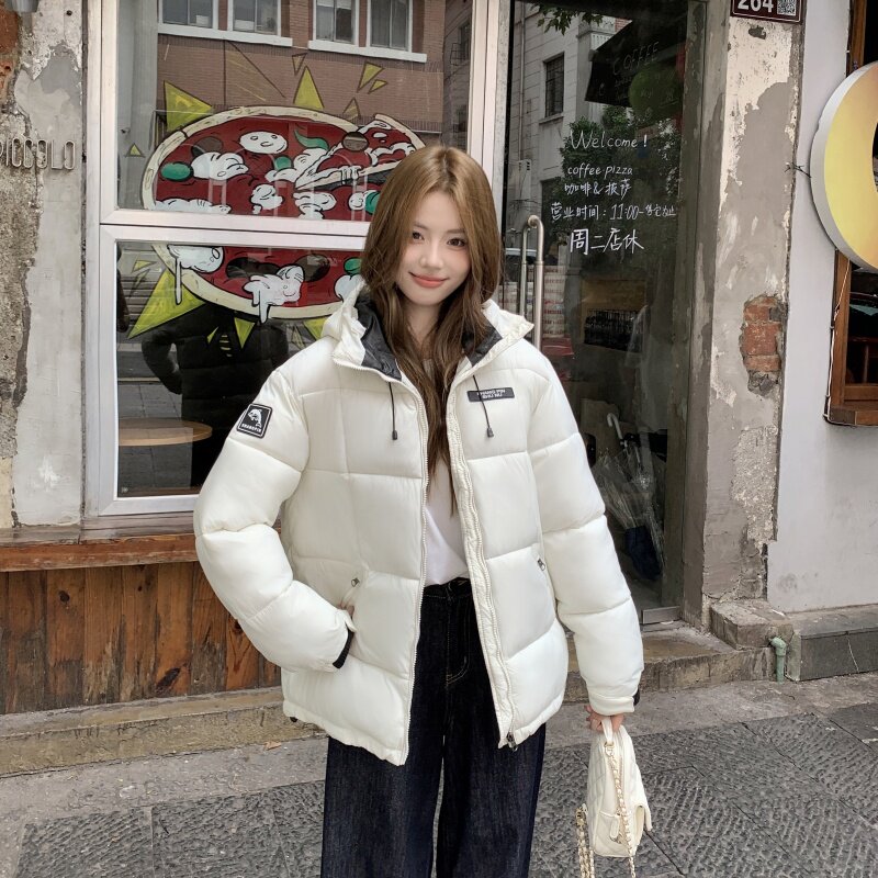 情侣同款男女连帽企鹅短款羽绒棉服女冬季新款设计感加厚外套