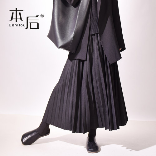 BenHou/本后2452毛呢百褶裙