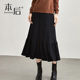 2024新款 B0580 针织鱼尾半身裙秋冬女中长款 高腰显瘦a字裙百褶裙