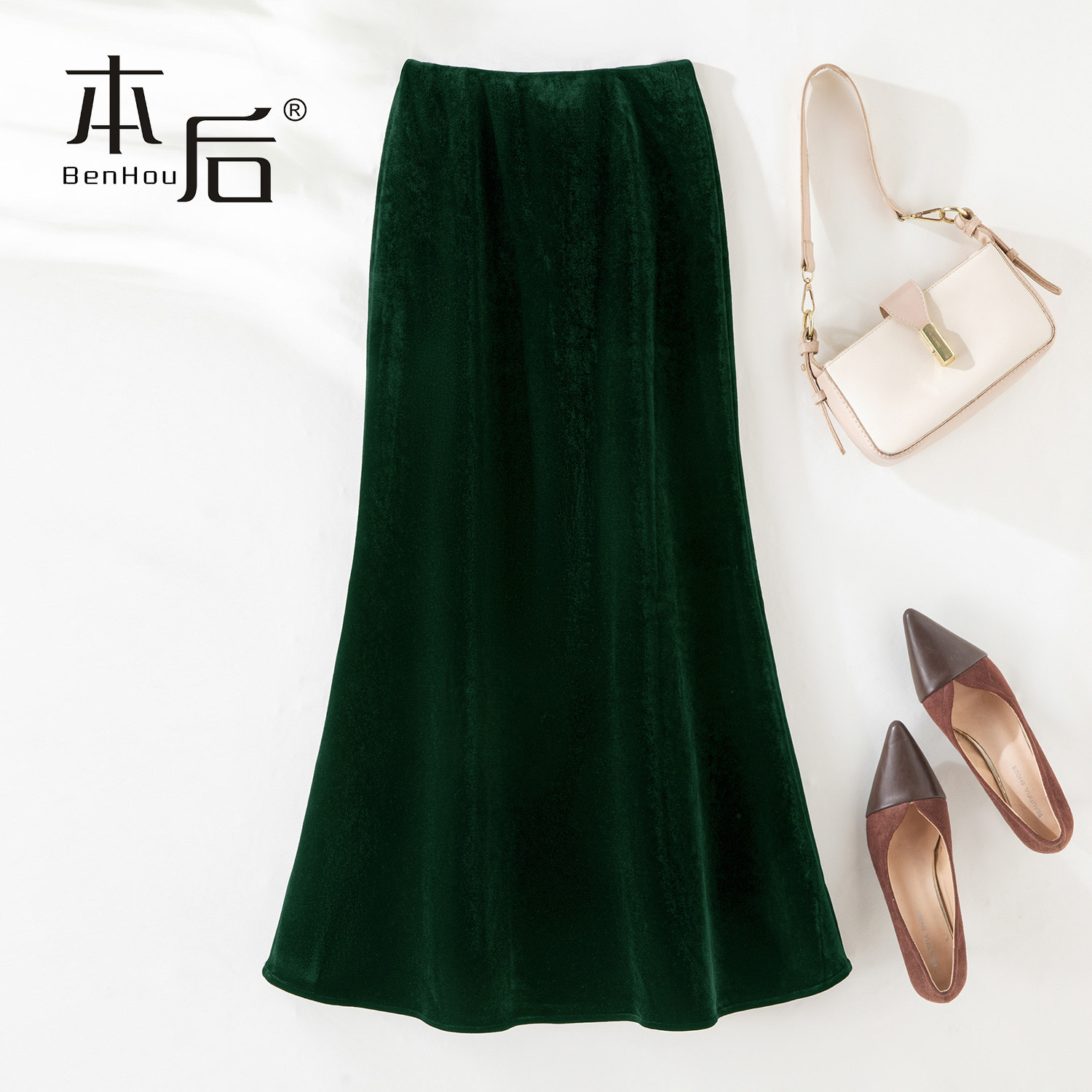 29852 加绒丝绒半身裙冬女长裙2025新款包臀鱼尾裙秋季长款裙子