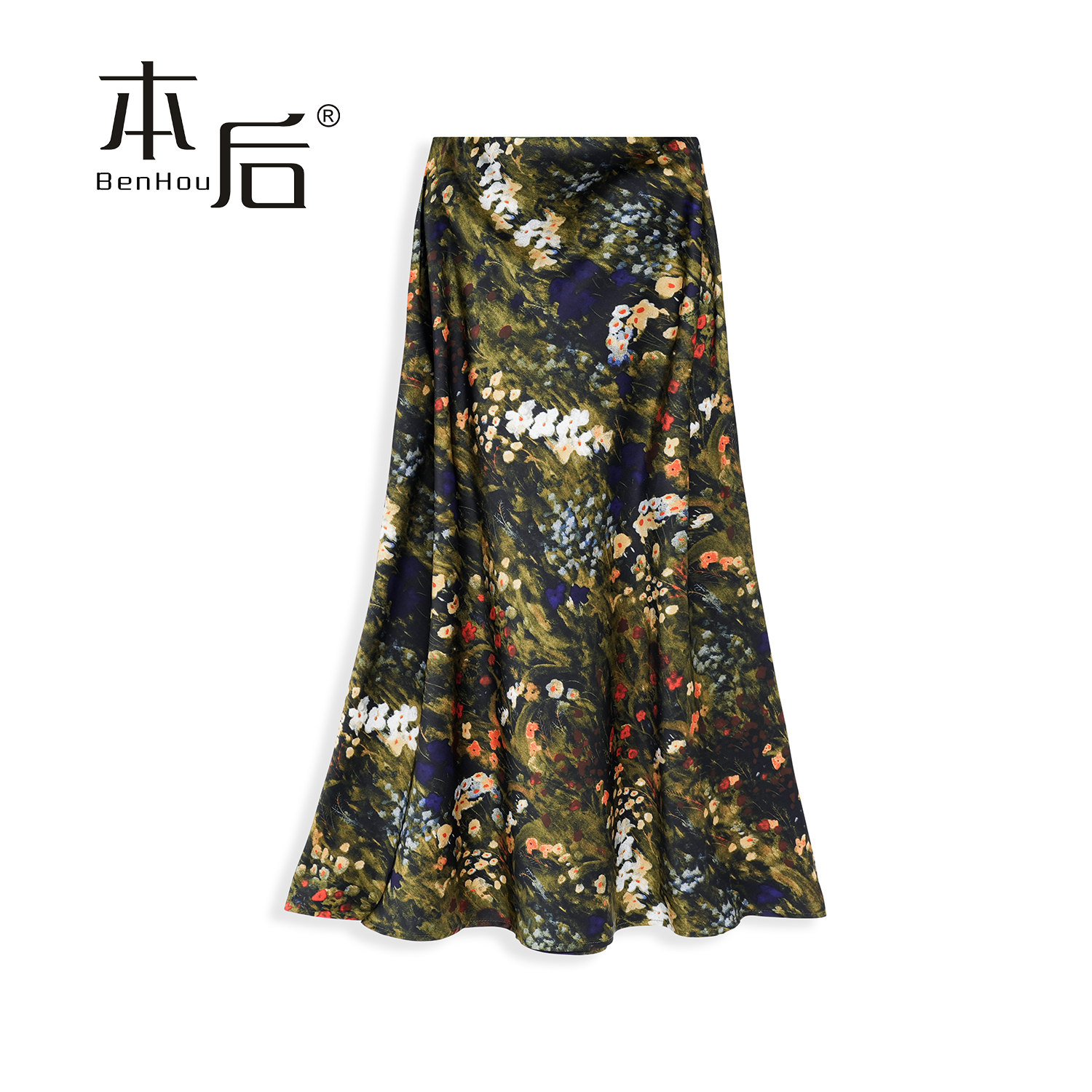 「暮色繁花」鱼尾半身长裙
