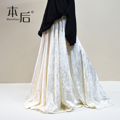 柜上1000+钻石绒大摆长裙