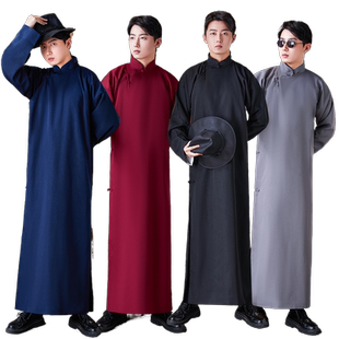 唐装男款中山装男民国服装男长衫马褂伴郎服中国风相声大褂演出服